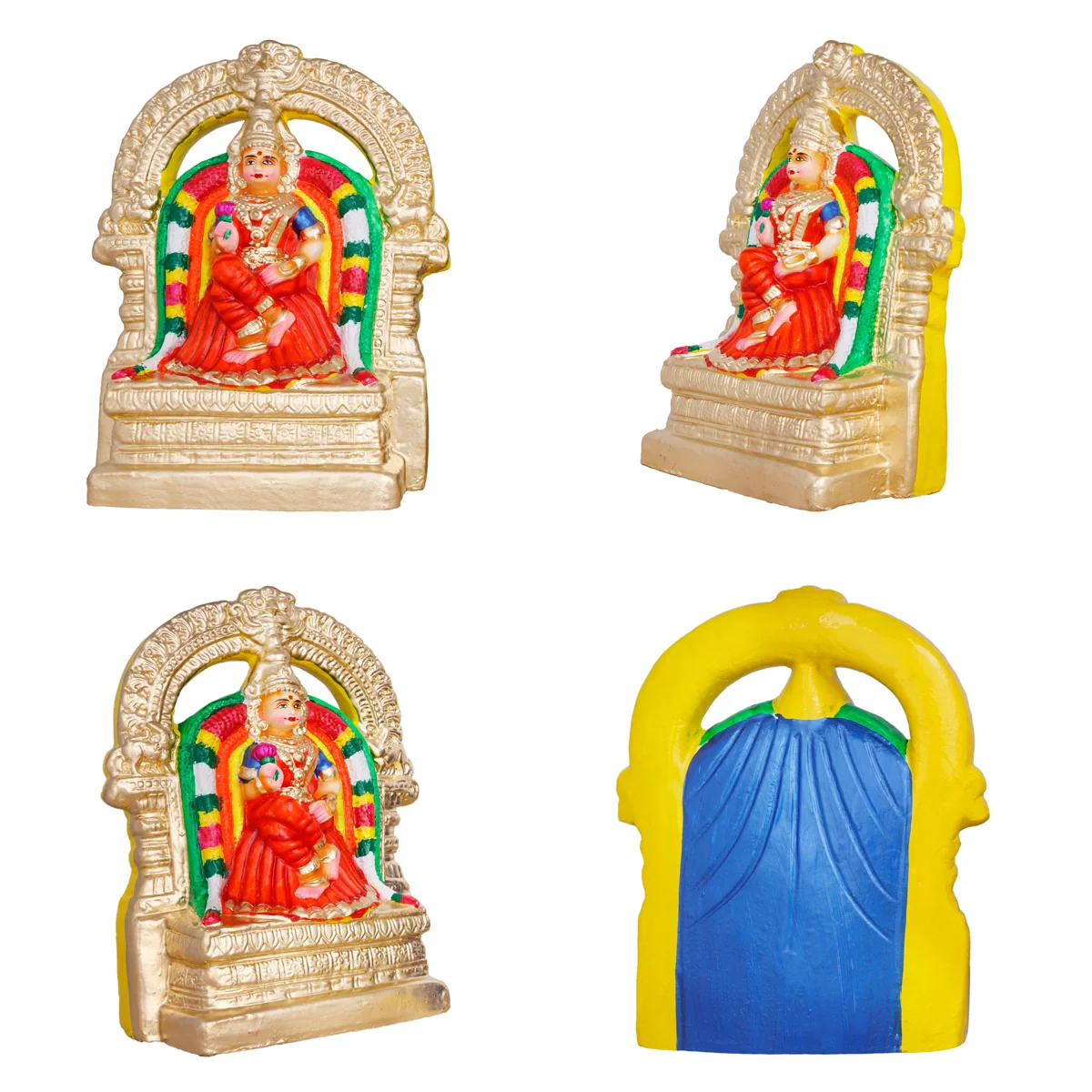 Kamalambikai Thyagaraja Clay Golu Bommai Pair-11 X 9 Inches | Navaratri Golu Gombe/Giri Golu Doll/Navratri Decor - Image 4