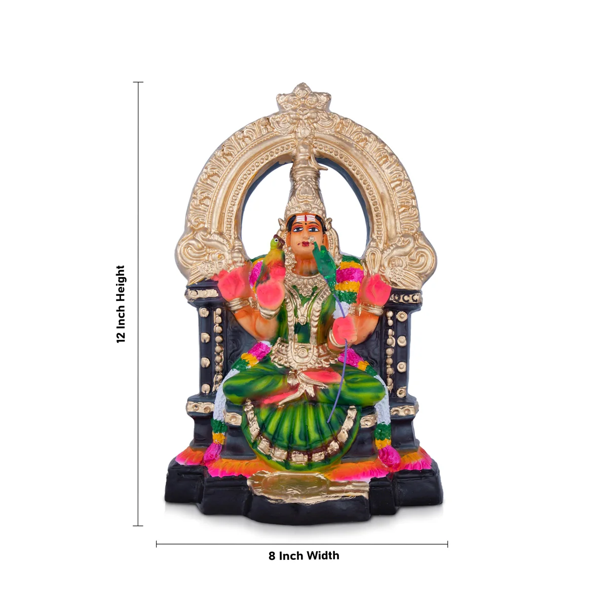 Kamatchi Amman Paper Mache Golu Bommai - 12 x 8 Inches | Giri Golu Doll/ Navaratri Golu Bomma/Gombe/Bommai - Image 4