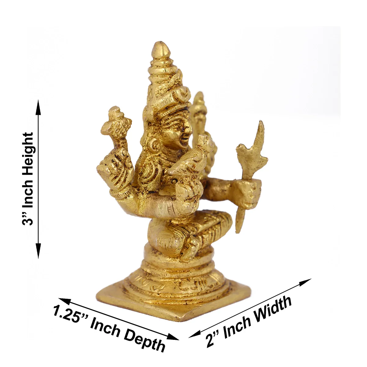 Kamatchi Amman Statue - 3 Inches | Antique Brass Statue/ Kamakshi Amman Idol for Pooja/ 180 Gms Approx - Image 2