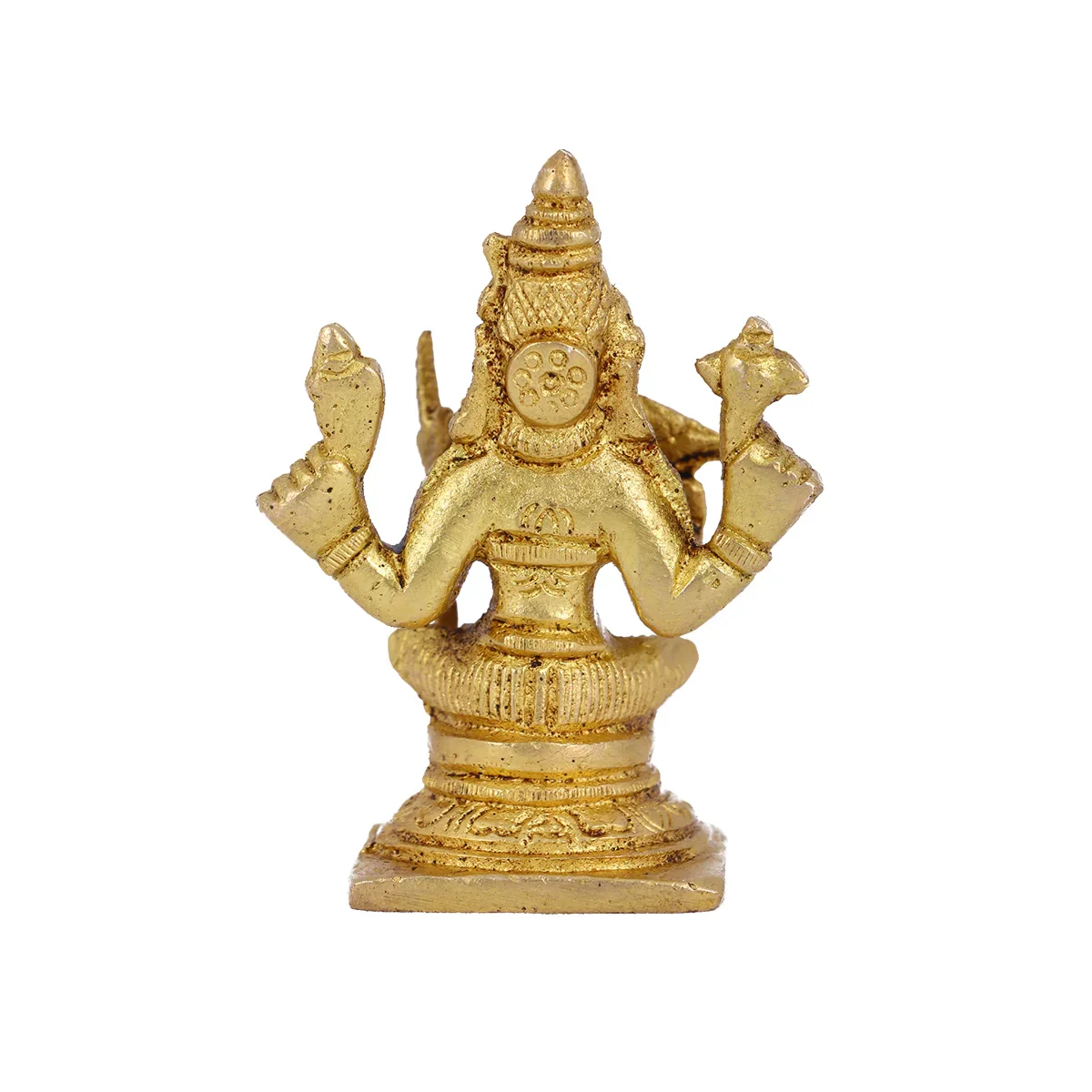 Kamatchi Amman Statue - 3 Inches | Antique Brass Statue/ Kamakshi Amman Idol for Pooja/ 180 Gms Approx - Image 3