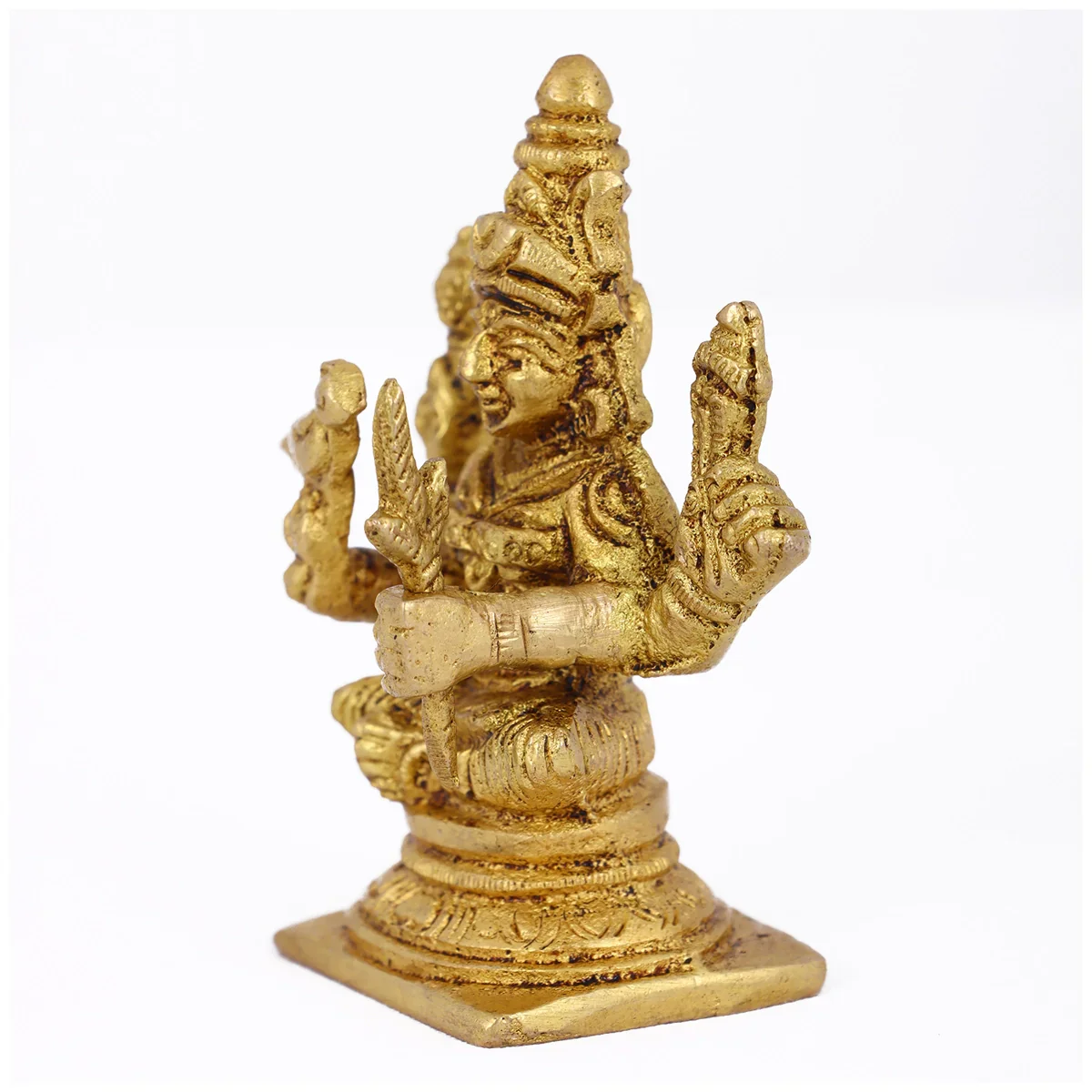 Kamatchi Amman Statue - 3 Inches | Antique Brass Statue/ Kamakshi Amman Idol for Pooja/ 180 Gms Approx - Image 4