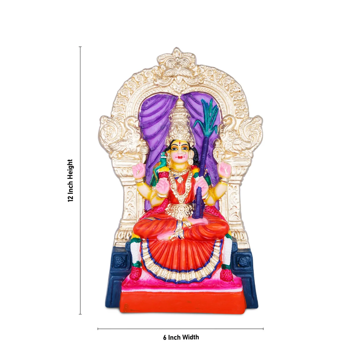 Kamakshi Paper Mache Golu Bommai - 12 x 6 Inches | Giri Golu Doll/ Navaratri Golu Bomma/Gombe/Bommai - Image 4