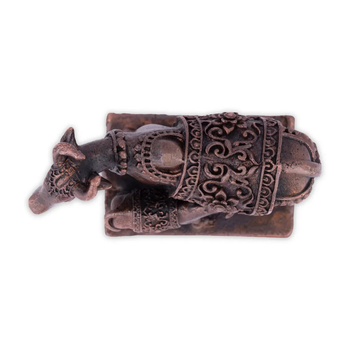Kamdhenu Cow With Calf Idol With Base - 1.5 x 2 Inches | Copper Statue/ Cow And Calf Statue for Home Decor - Image 4