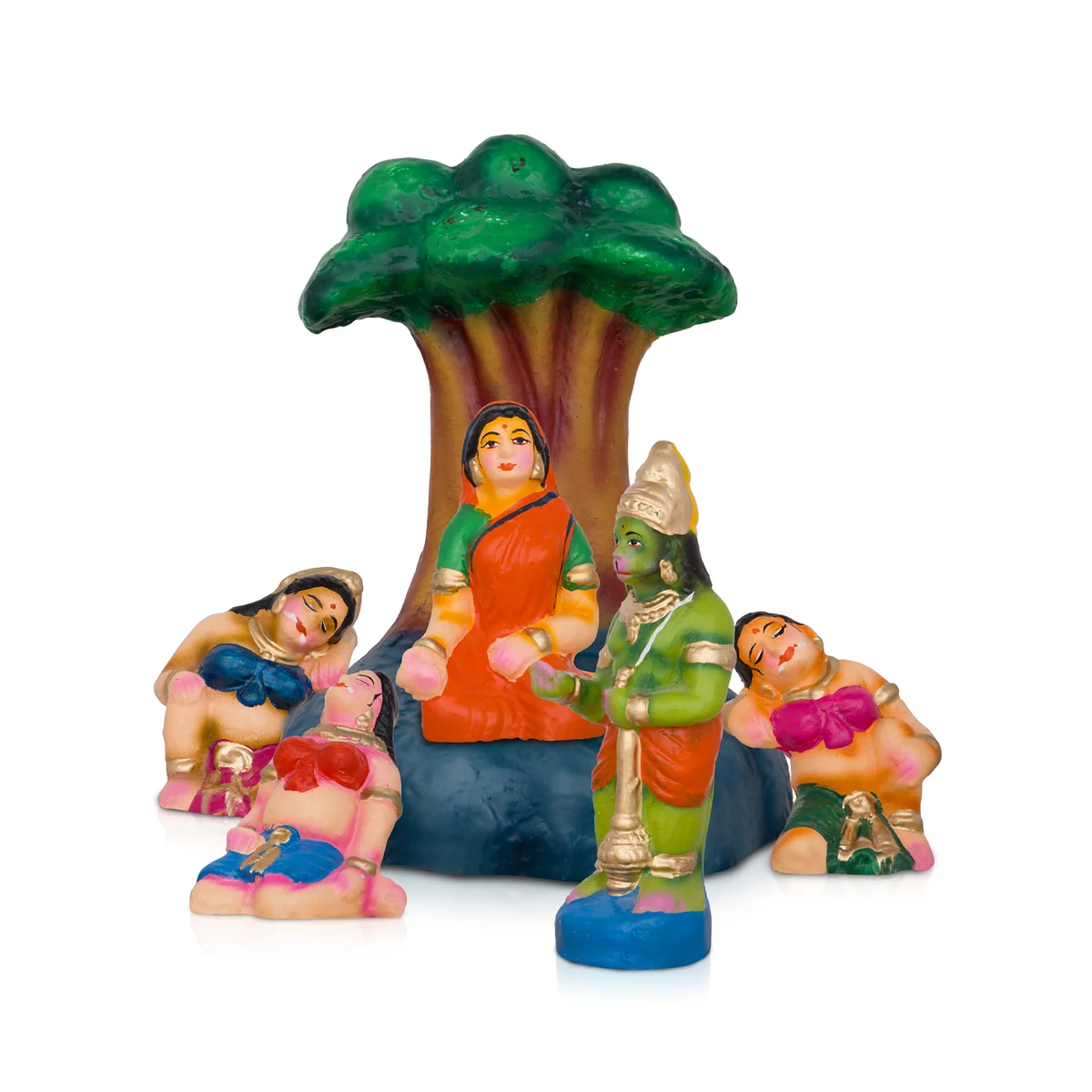 Kanaiyazhi Clay Golu Bommai Set - 9 x 7 Inches | Giri Golu Doll/ Navaratri Golu Bomma/Gombe/Bommai - Image 4