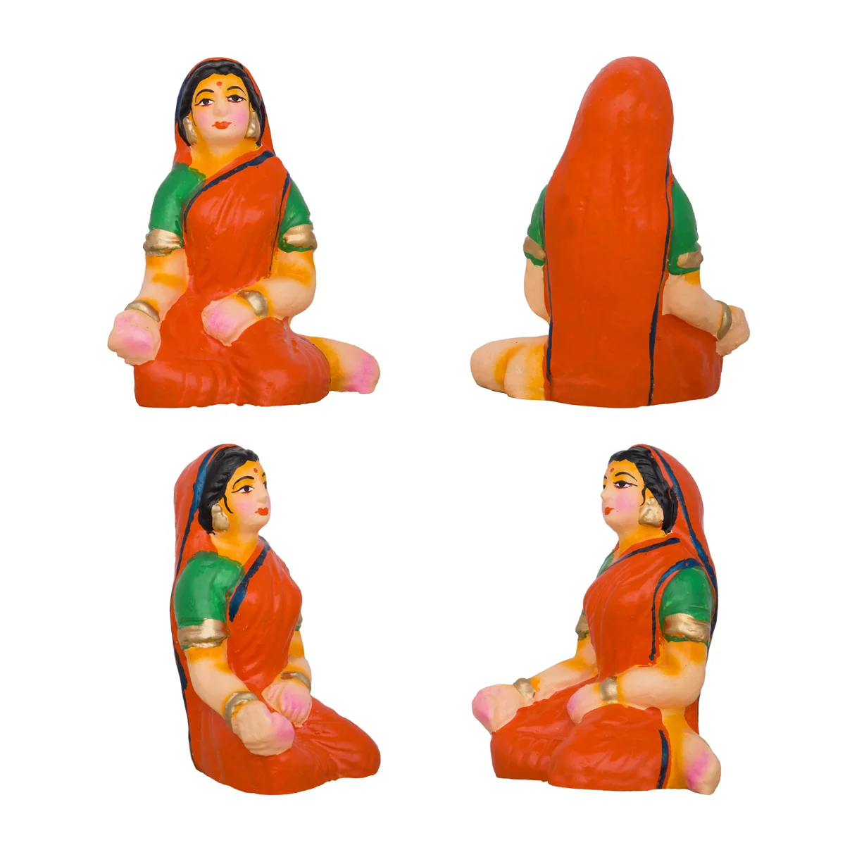 Kanaiyazhi Clay Golu Bommai Set - 9 x 7 Inches | Giri Golu Doll/ Navaratri Golu Bomma/Gombe/Bommai - Image 5
