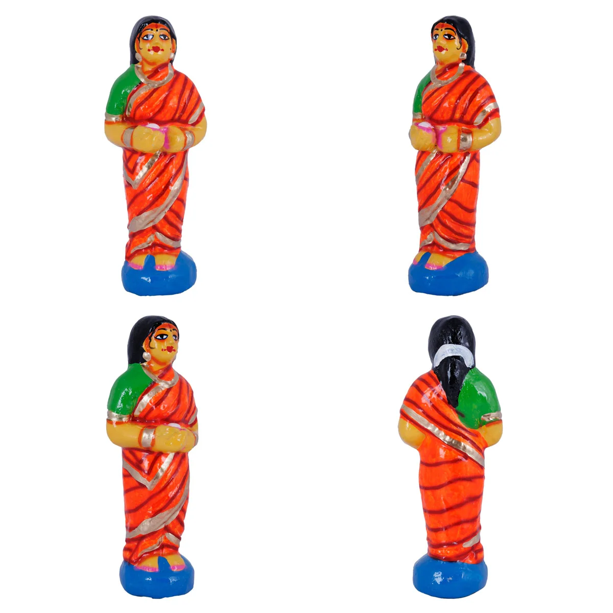 Kanakadhara Lakshmi Clay Golu Bommai Set - 11 X 10 Inches | Navaratri Gombe/ Giri Golu Doll/ Navratri Decor - Image 3