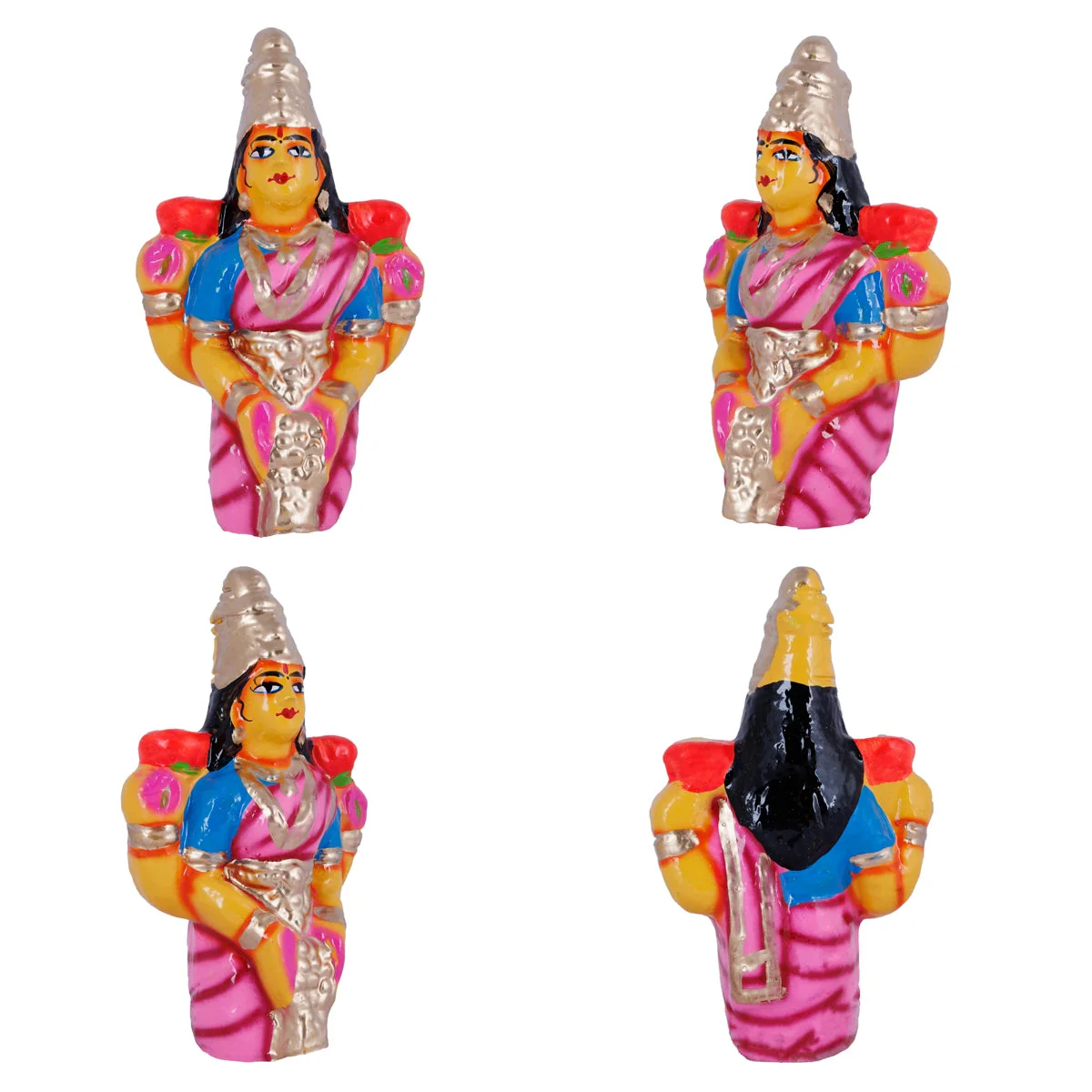 Kanakadhara Lakshmi Clay Golu Bommai Set - 11 X 10 Inches | Navaratri Gombe/ Giri Golu Doll/ Navratri Decor - Image 4