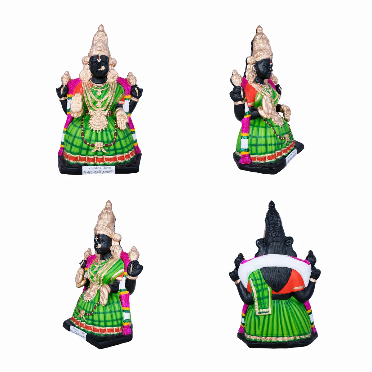 Kanchi Varadharaja Perumal Thayar Paper Mache Golu Bommai Pair - 26 x 12 Inches | Giri Golu Doll - Image 2