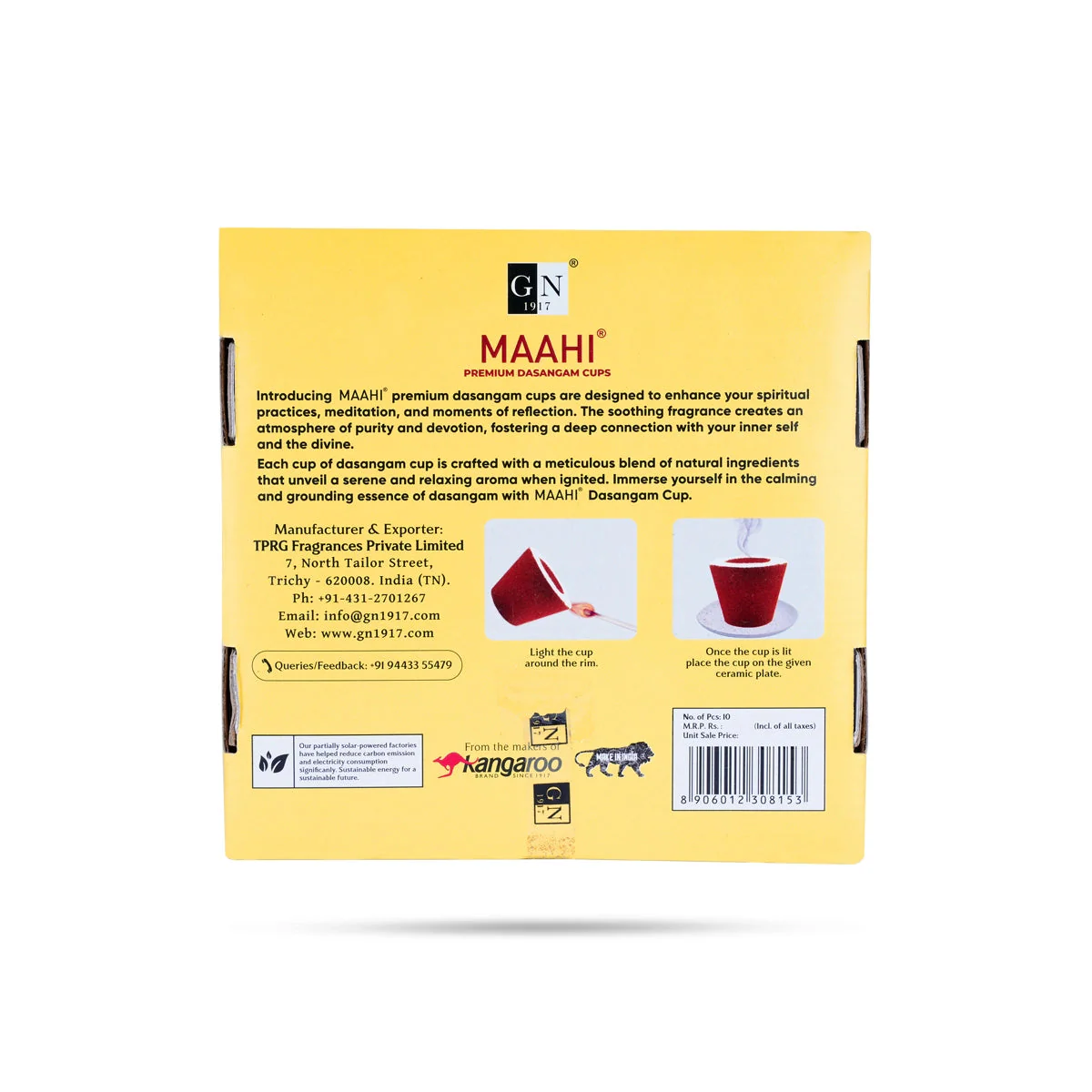 Kangaroo Maahi Premium Dasangam Cups - 10 Pcs | Sambrani Dhoop/ Sambrani Cup/ Dhoop Cup for Pooja - Image 2