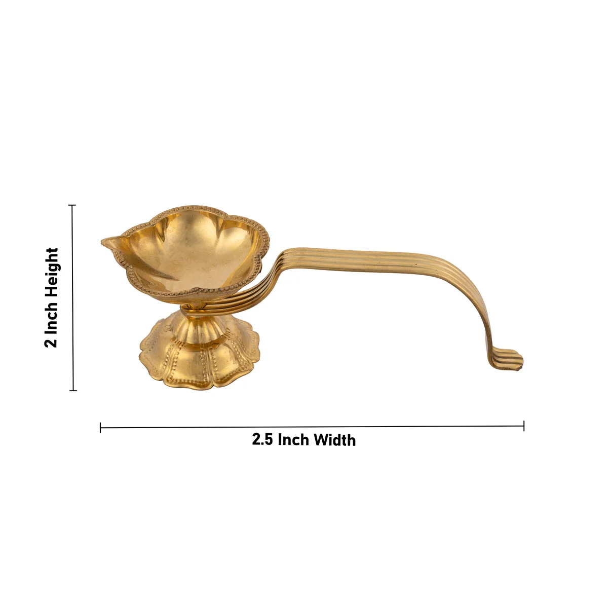 Kapoor Dhani With Handle - 2 X 2.5 Inches | Brass Camphor Burner/ Aarti Spoon/ Brass Arti For Pooja - Image 3
