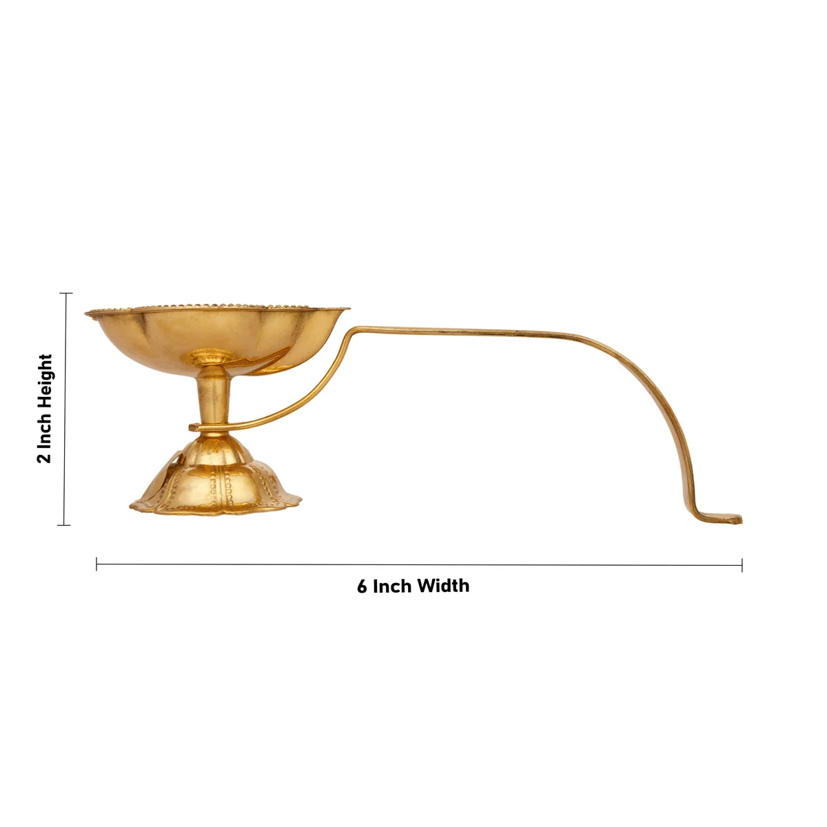 Kapoor Dhani With Handle - 2 x 6 Inches | Camphor Burner/ Brass Arti for Pooja - Image 3