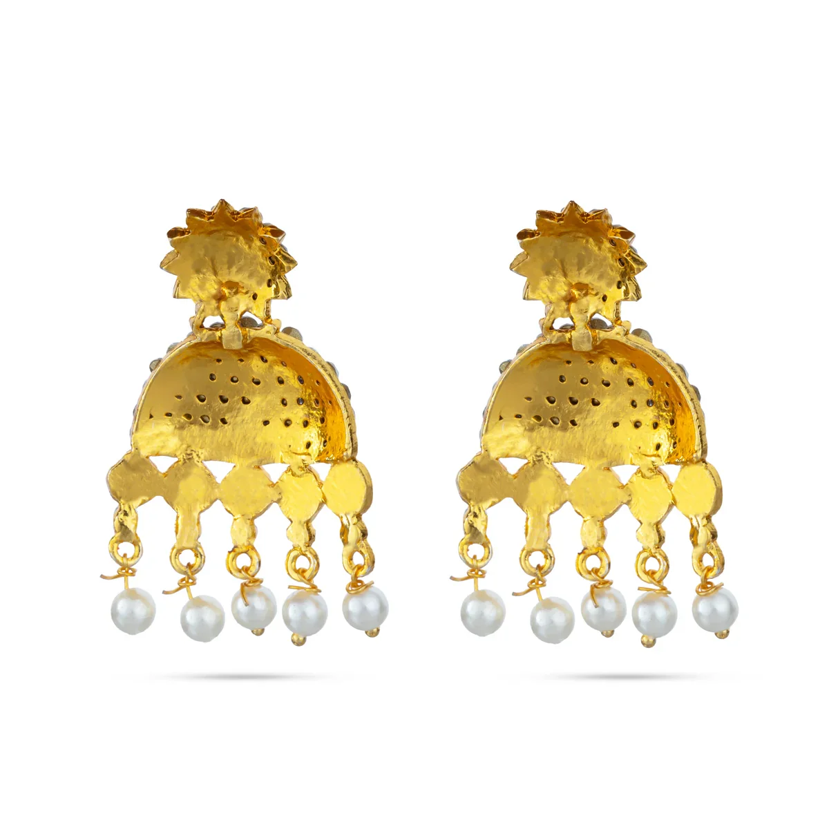 Karnapathakkam Set - 2 Inches | Stone Earings/ Multicolour Stone Ear Set for Deity - Image 3