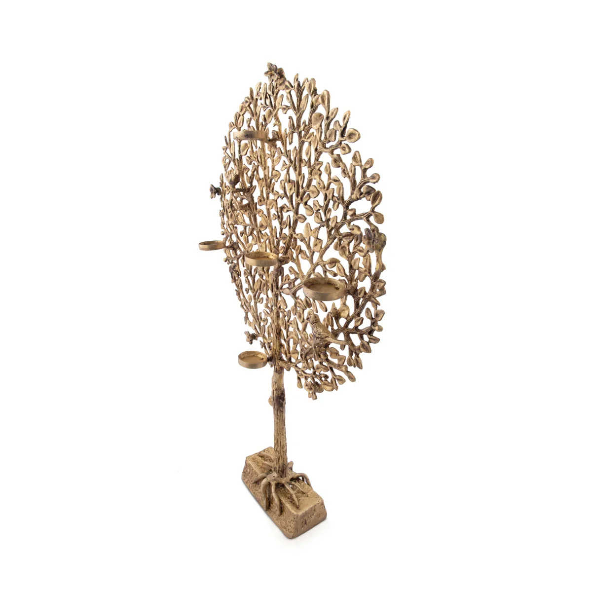 Karpaga Vriksham Tree with Deepam - 22 Inches | Antique Brass Statue/ Karpaga Vruksham Tree for Pooja/ 4.200 Kgs Approx - Image 3