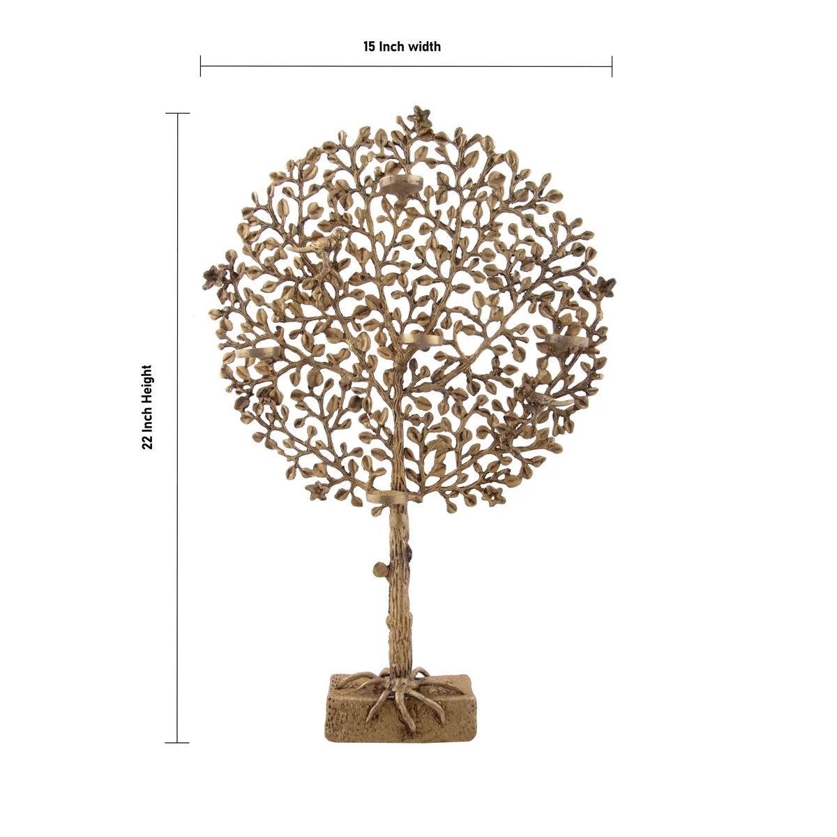 Karpaga Vriksham Tree with Deepam - 22 Inches | Antique Brass Statue/ Karpaga Vruksham Tree for Pooja/ 4.200 Kgs Approx - Image 5