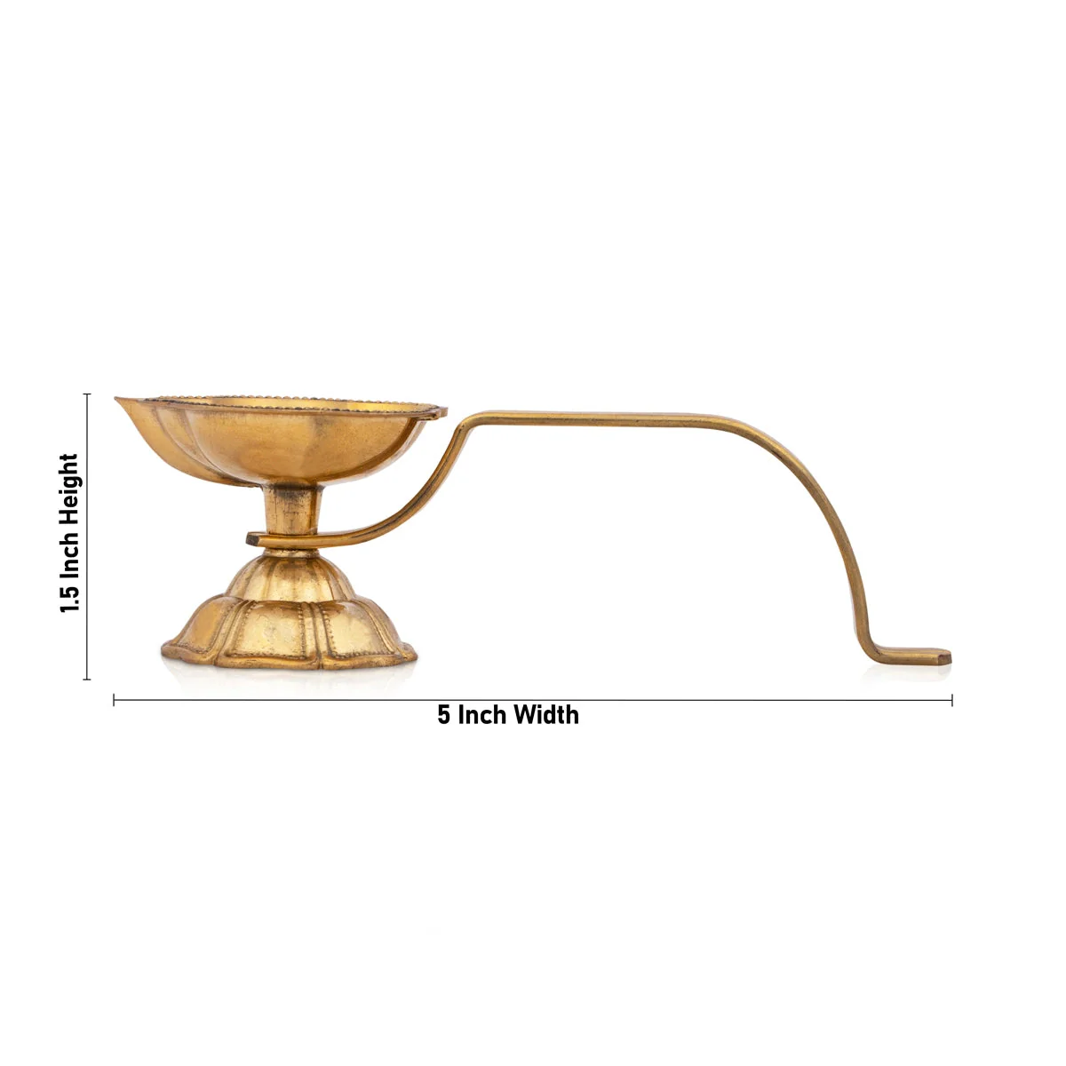 Karpura Aarti With Handle - 1.5 X 5 Inches | Brass Camphor Aarti/ Arti Spoon/ Ritual Aarti For Temple & Pooja - Image 3