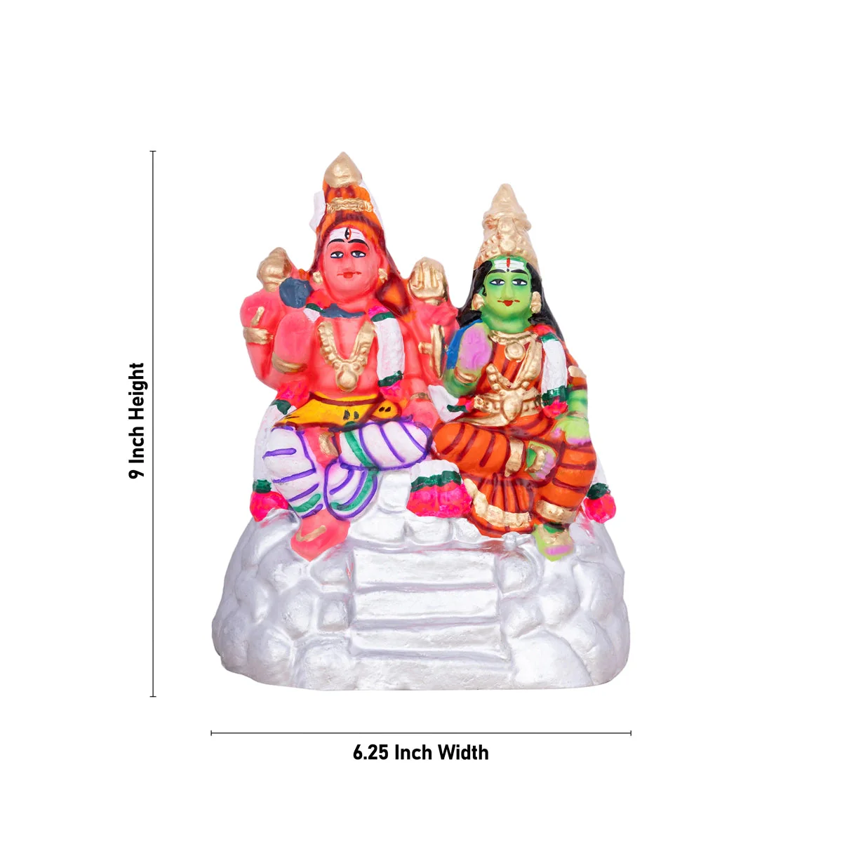 Karthigai Pengal Clay Golu Bommai Set - 9 X 6 Inches | Navaratri Gombe/ Giri Golu Doll/ Navratri Decor - Image 2