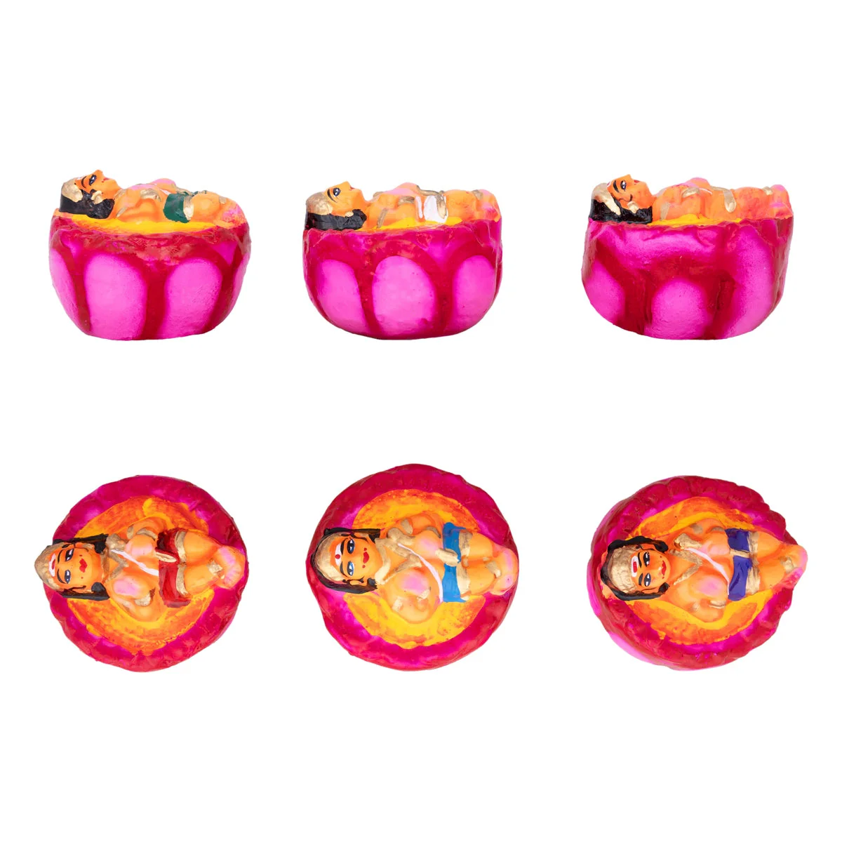 Karthigai Pengal Clay Golu Bommai Set - 9 X 6 Inches | Navaratri Gombe/ Giri Golu Doll/ Navratri Decor - Image 5