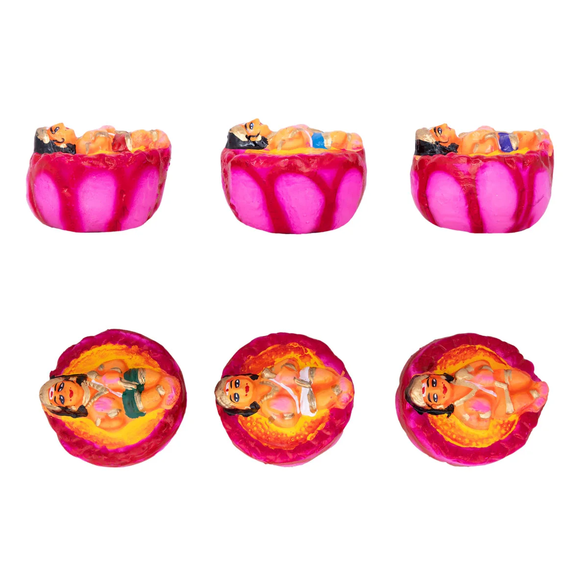 Karthigai Pengal Clay Golu Bommai Set - 9 X 6 Inches | Navaratri Gombe/ Giri Golu Doll/ Navratri Decor - Image 6