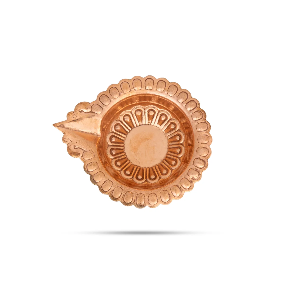 Kartik Deepam - 0.5 x 2 Inches | Copper Agal Vilakku Deepam/ Designed Karthik Deepam/ Lakshmi Vilakku for Pooja - Image 2