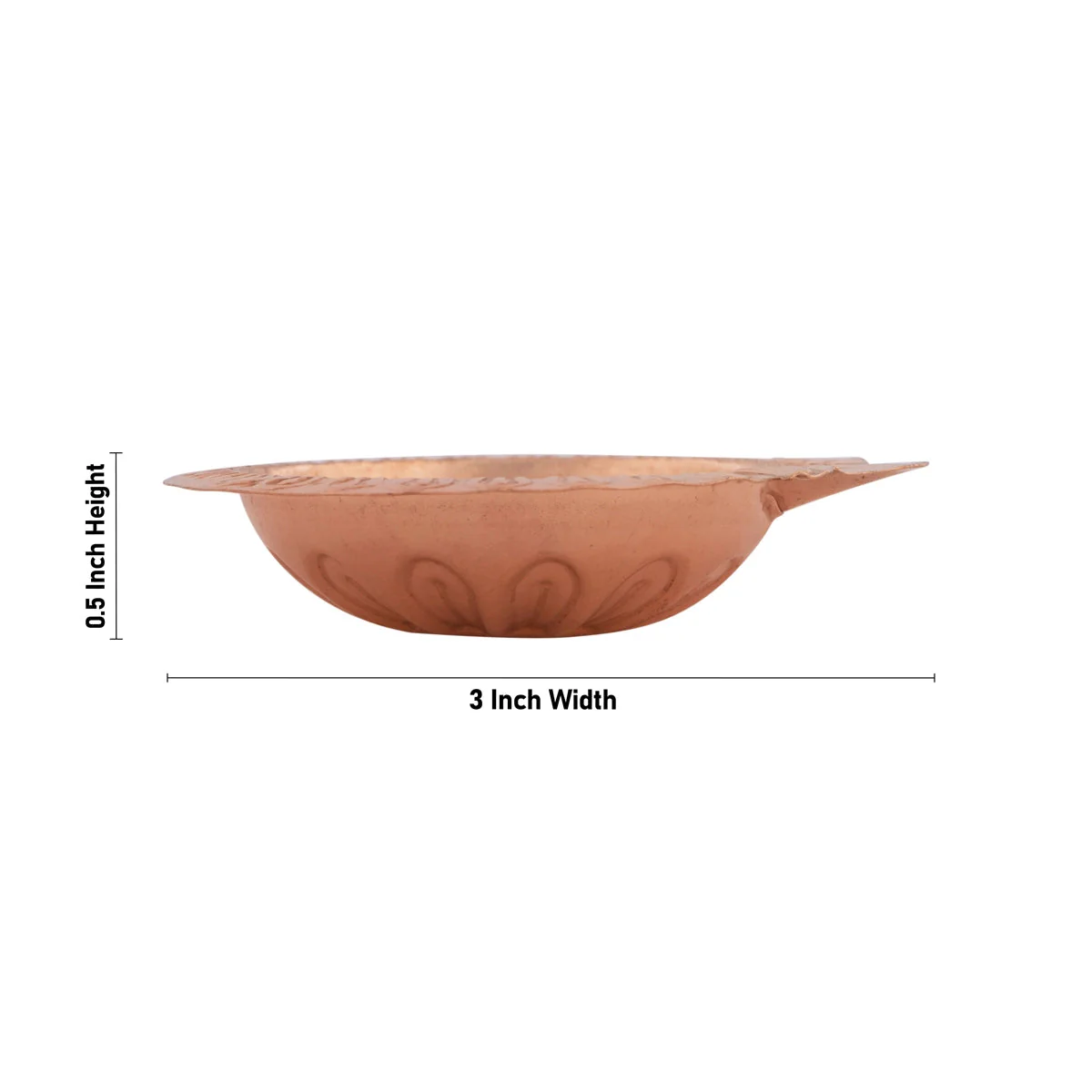 Kartik Deepam - 0.5 x 3 Inches | Designed Karthik Deepam/ Copper Agal Vilakku Deepam for Pooja - Image 2