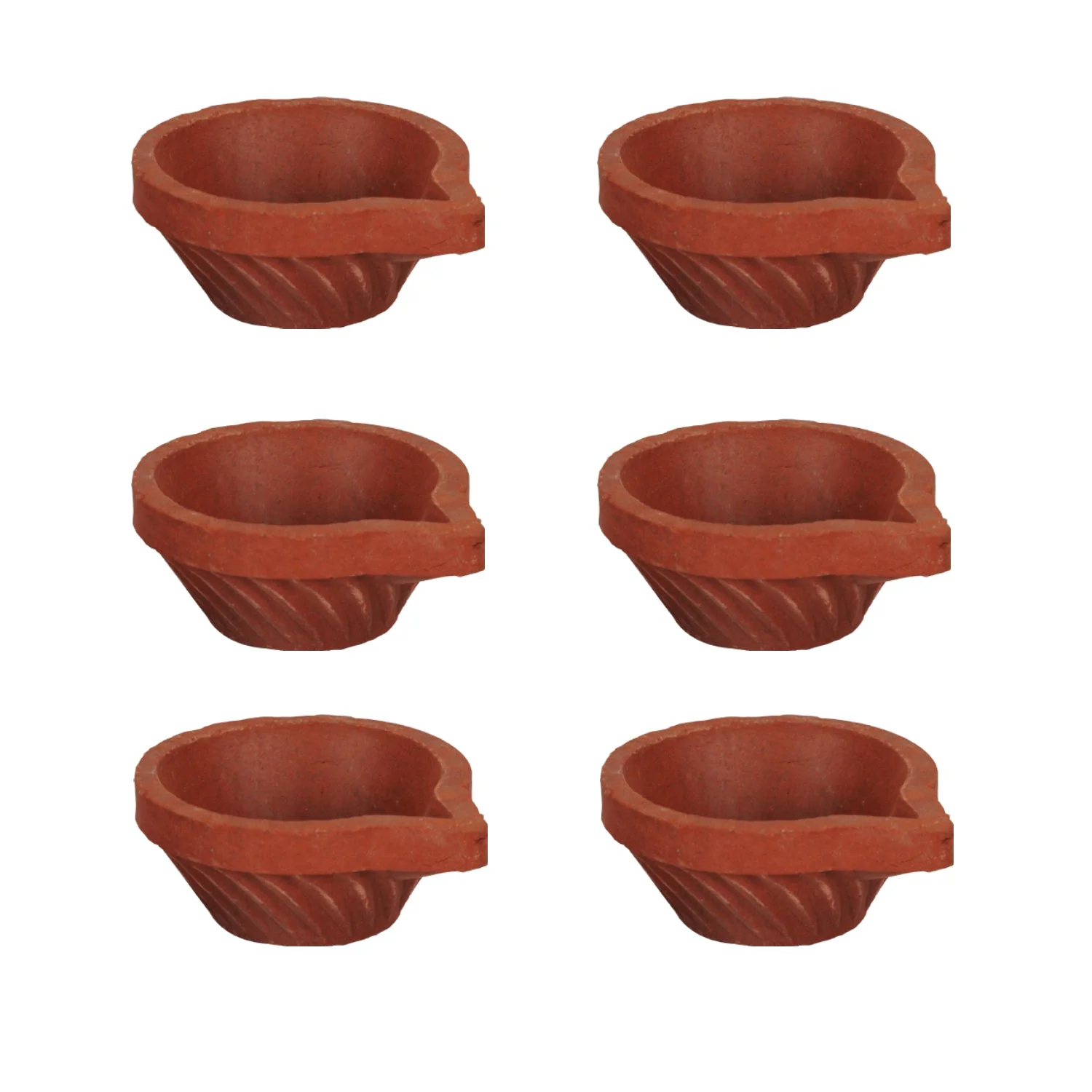 Kartik Deepam Set - 1 X 2.5 Inches | 6 Pcs/ Clay Karthik Deepam/ Agal Vilakku Deepam For Pooja & Festival Decor - Image 3
