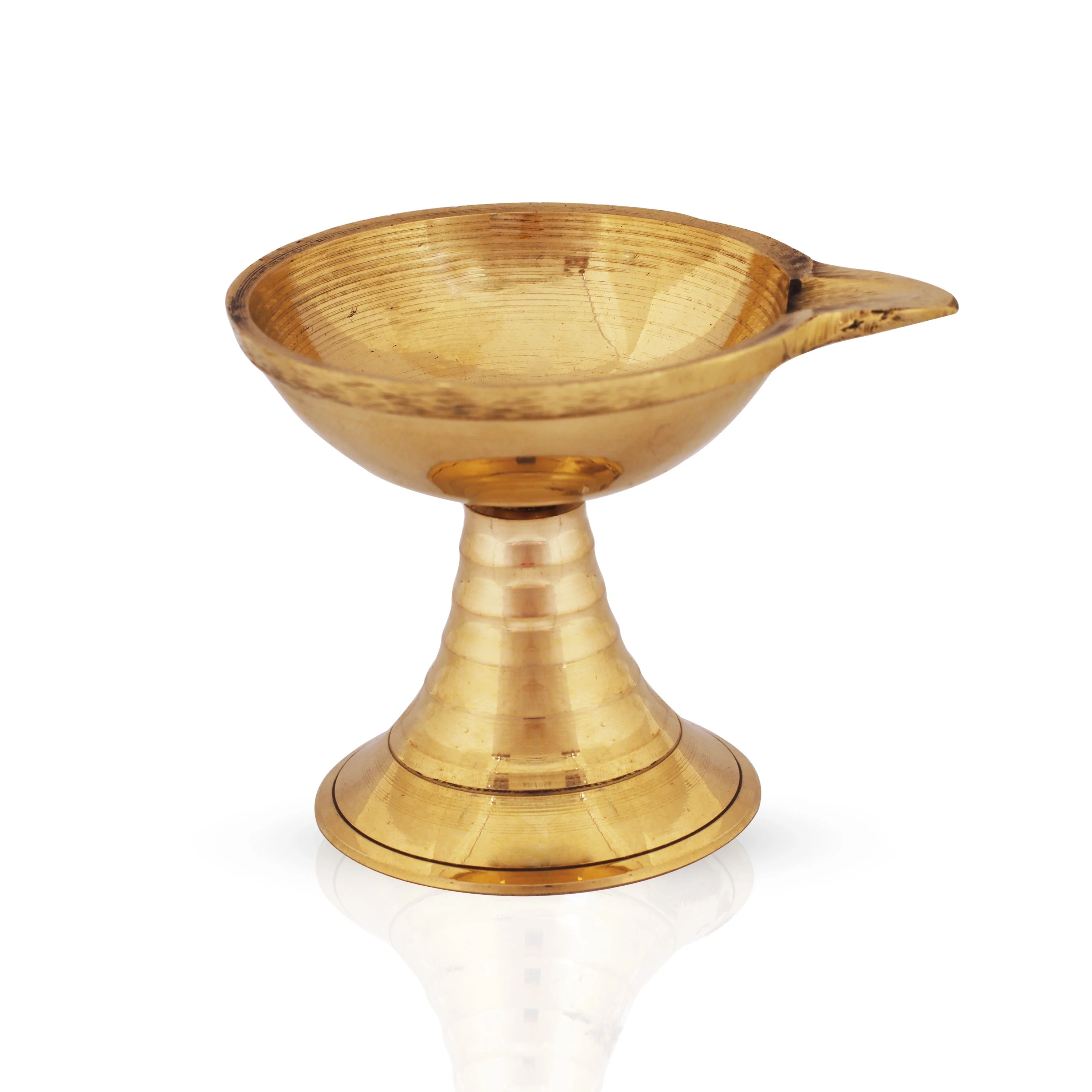Kartik Deepam With Base - 2.75 X 2.5 Inches | Agal Vilakku Deepam/ Karthik Deepam/ Brass Lamp For Pooja - Image 3