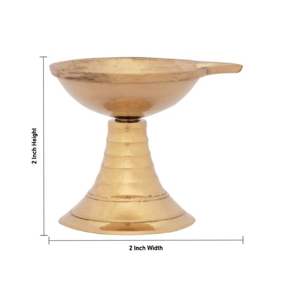 Kartik Deepam With Base - 2 X 2 Inches | Agal Vilakku Deepam/ Karthik Deepam/ Brass Lamp For Festival Lighting - Image 4