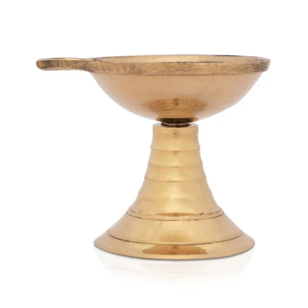 Kartik Deepam With Base - 2 X 2 Inches | Agal Vilakku Deepam/ Karthik Deepam/ Brass Lamp For Festival Lighting - Image 5