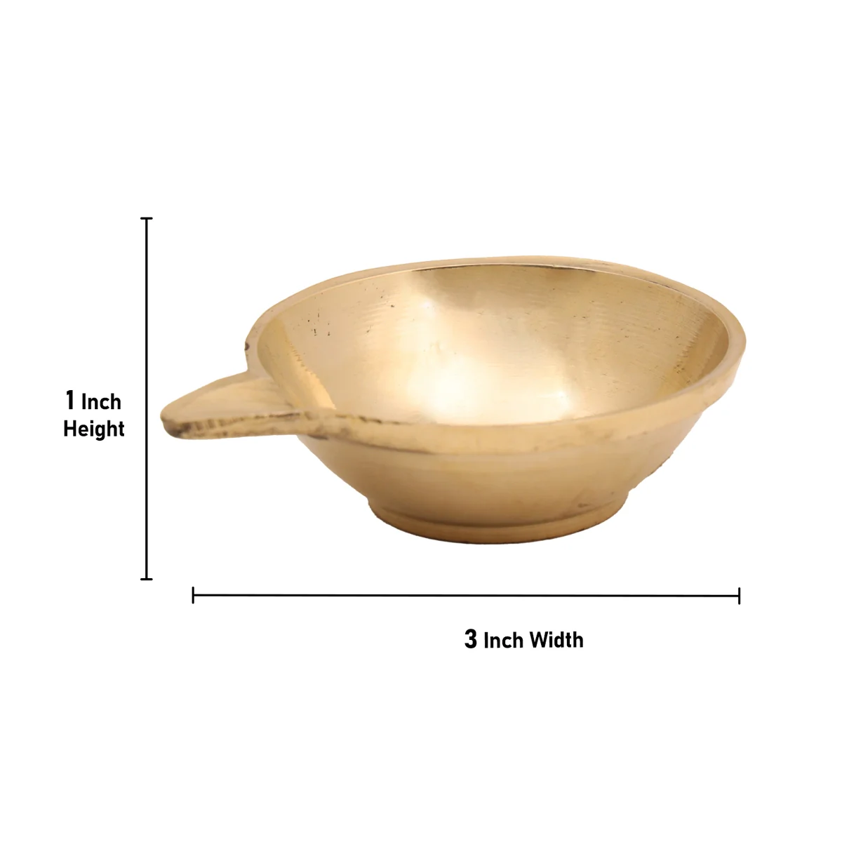 Kartik Lamp - 1 x 3 Inches | Brass Diya/ Karthik Lamp/ Kodia Design Deepam for Pooja/ 90 Gms Approx - Image 3