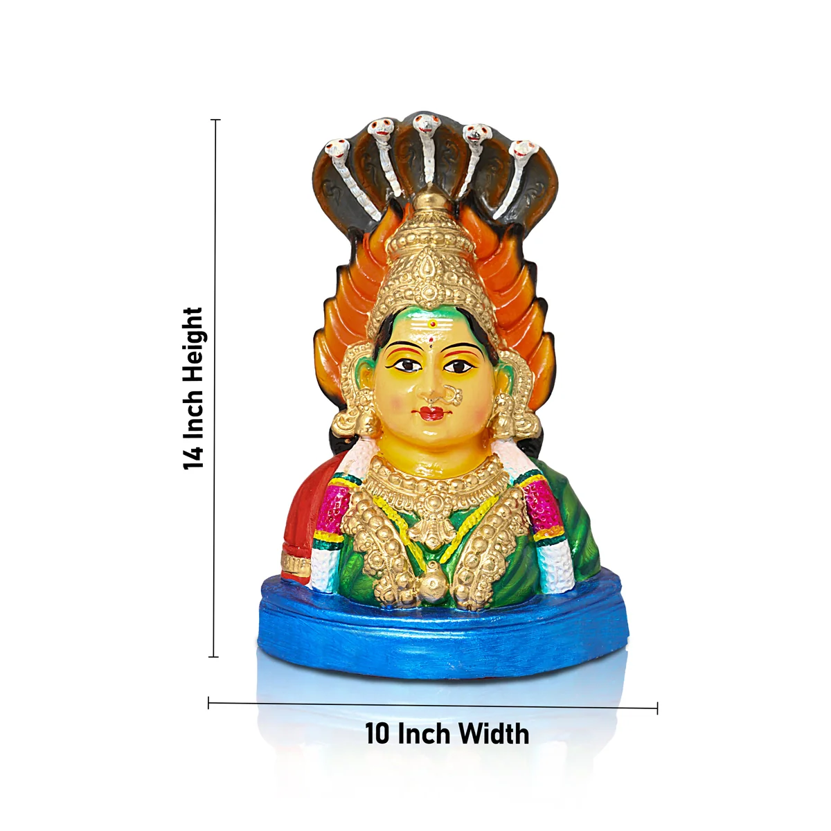 Karumari Amman Clay Golu Bommai - 14 x 10 Inches | Giri Golu Doll/ Navaratri Golu Bomma/Gombe/Bommai - Image 5