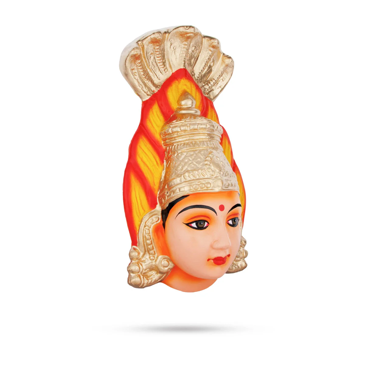 Karumariamman Face Paper Mache Golu Bommai - 12 X 6 Inches | Giri Golu Doll/ Navaratri Gombe/ Navratri Decor - Image 2