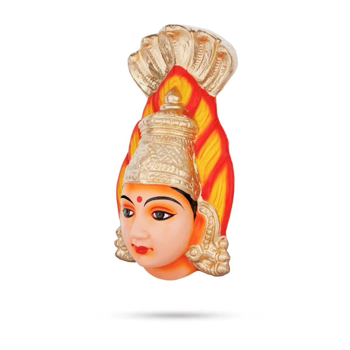 Karumariamman Face Paper Mache Golu Bommai - 12 X 6 Inches | Giri Golu Doll/ Navaratri Gombe/ Navratri Decor - Image 3