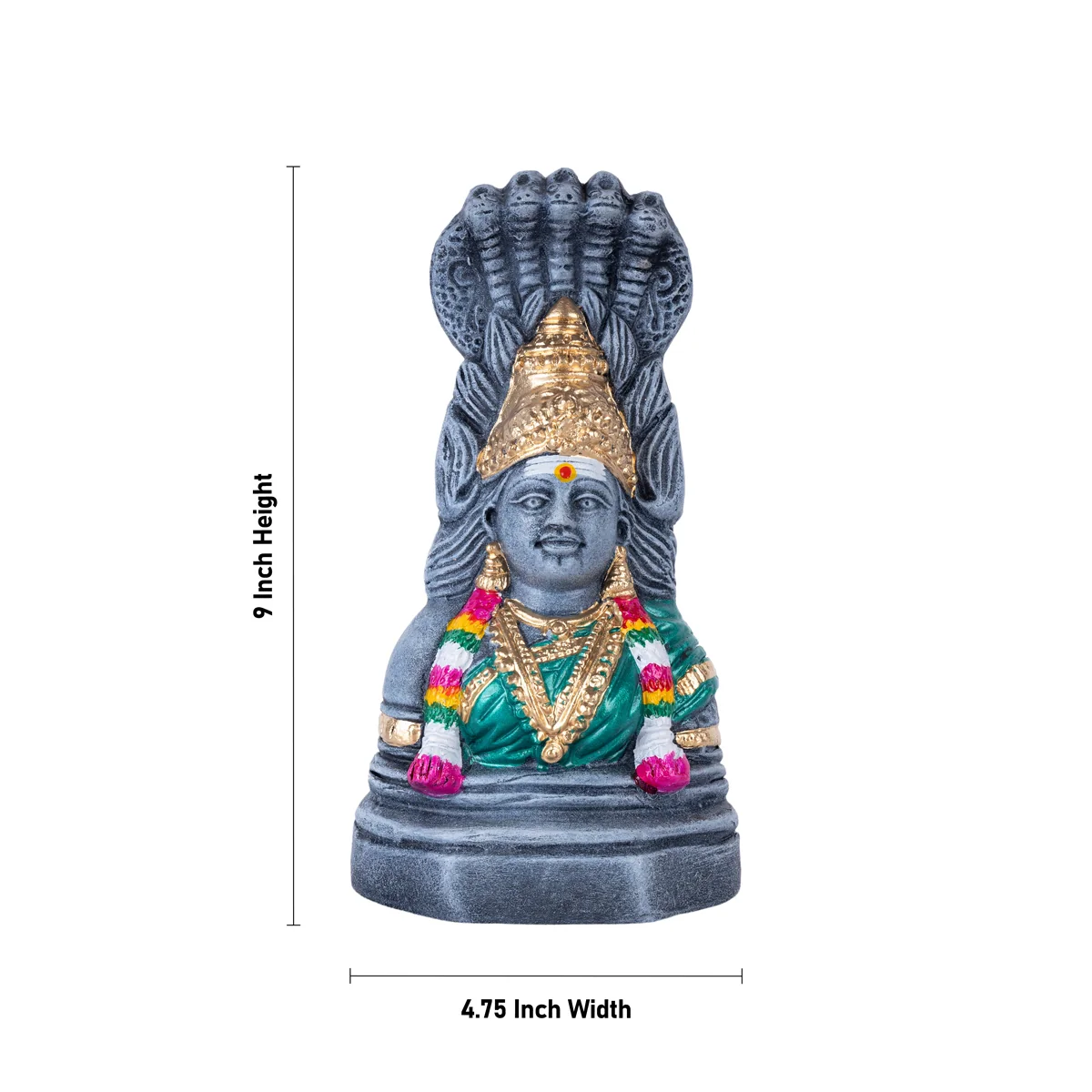 Karumariamman Statue Clay Golu Bommai - 9 X 4.75 Inches | Navaratri Golu Gombe/ Giri Golu Doll/ Navratri Decor - Image 5