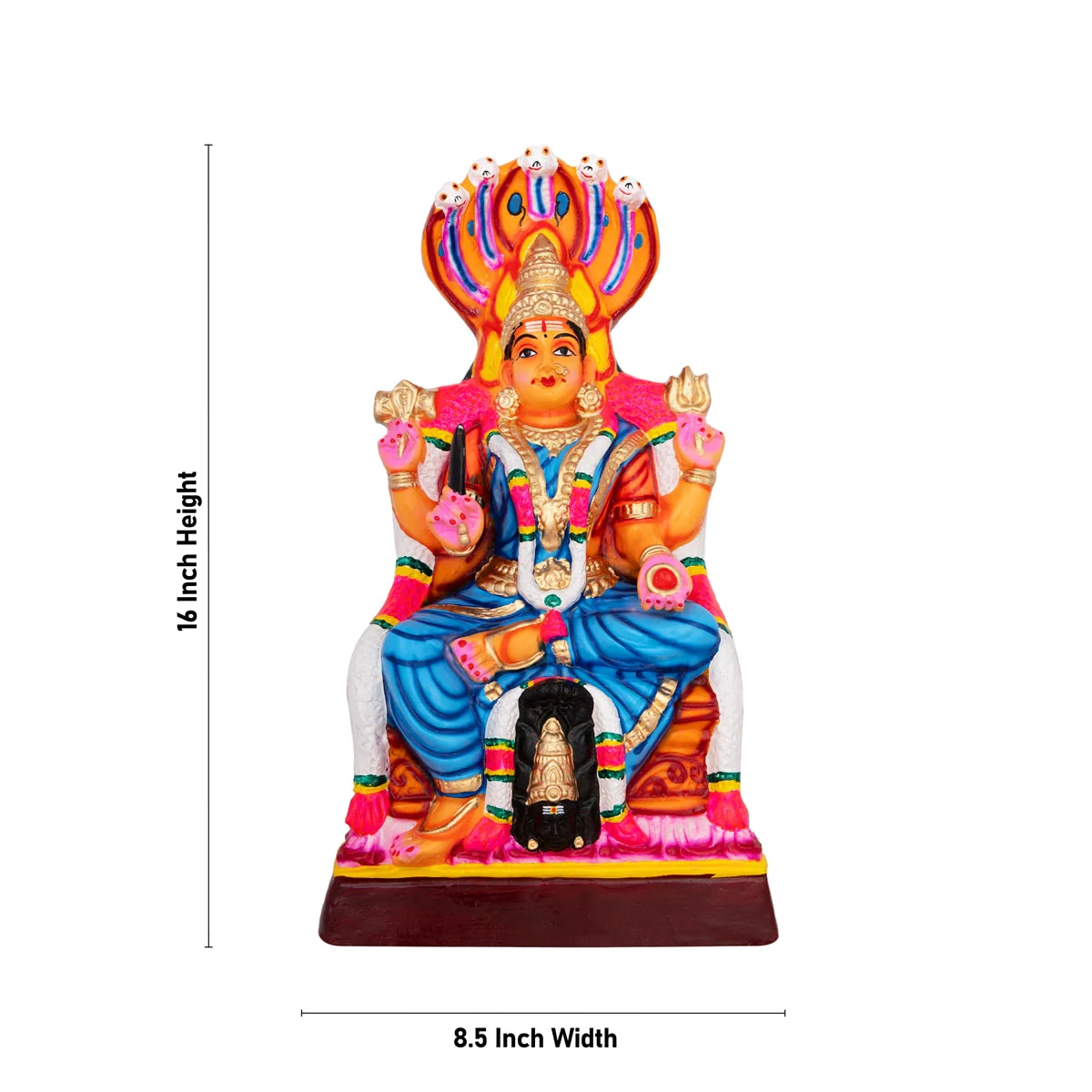 Karumariamman Statue Paper Mache Golu Bommai- 16 X 8.5 Inches | Navaratri Gombe/ Giri Golu Doll/Navratri Decor - Image 5