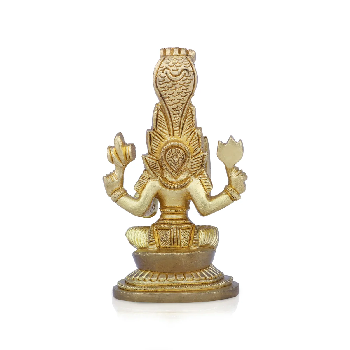 Karumariamman Statue Sitting On Base - 3.75 x 2.5 Inches | Antique Brass Idol/ Karumariamman Idol for Pooja - Image 5