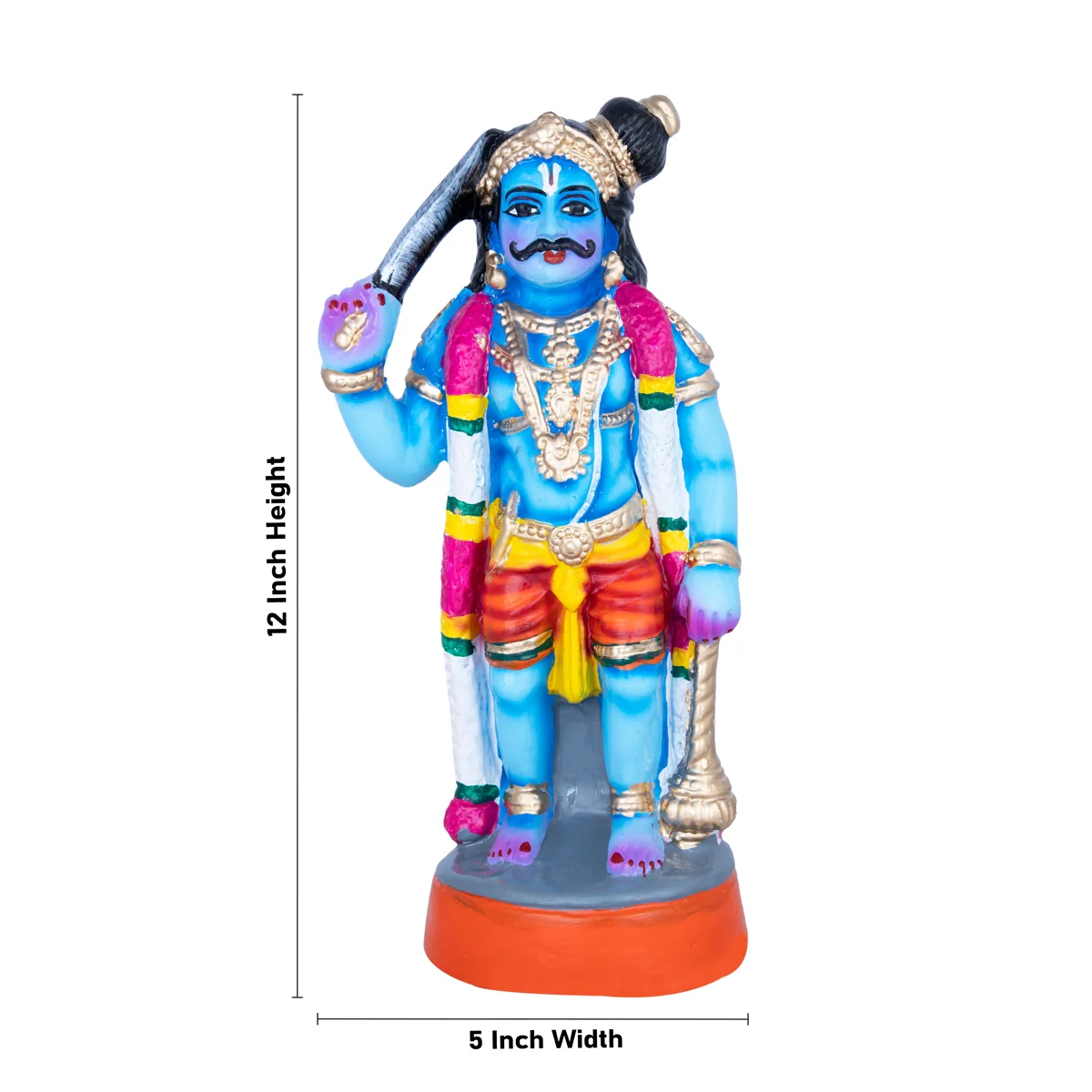 Karuppanna Swamy Paper Mache Golu Bommai - 12 x 5 Inches | Giri Golu Doll/ Navaratri Golu Bomma/Gombe/Bommai - Image 4