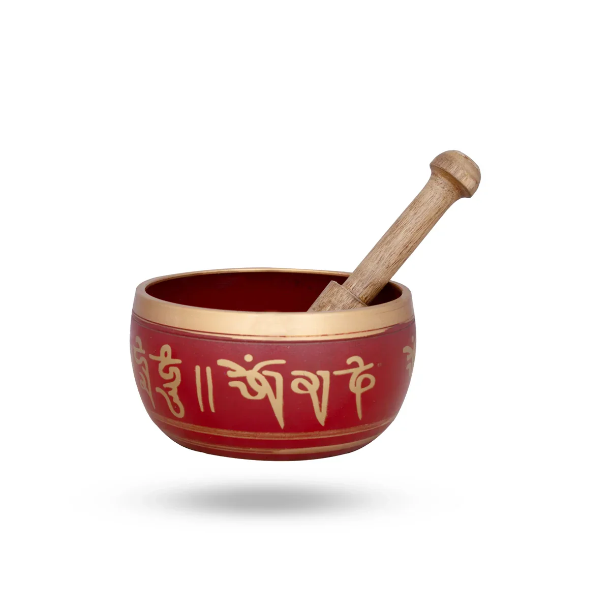Kasa Om Bowl Enamel with Stick - 2 x 3.8 Inches | Singing Bowl/ Bronze Bowl/ 360 Gms Approx