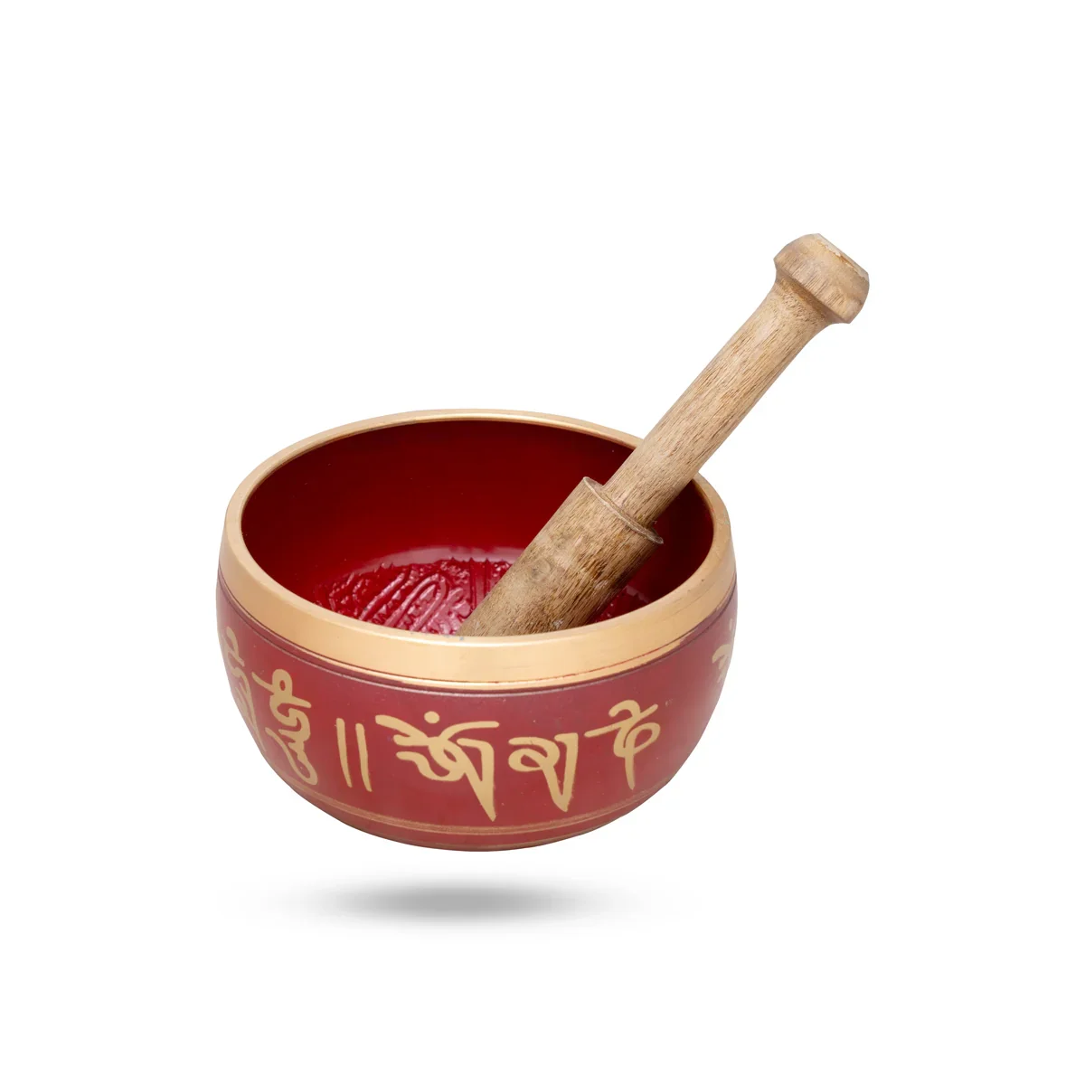 Kasa Om Bowl Enamel with Stick - 2 x 3.8 Inches | Singing Bowl/ Bronze Bowl/ 360 Gms Approx - Image 2