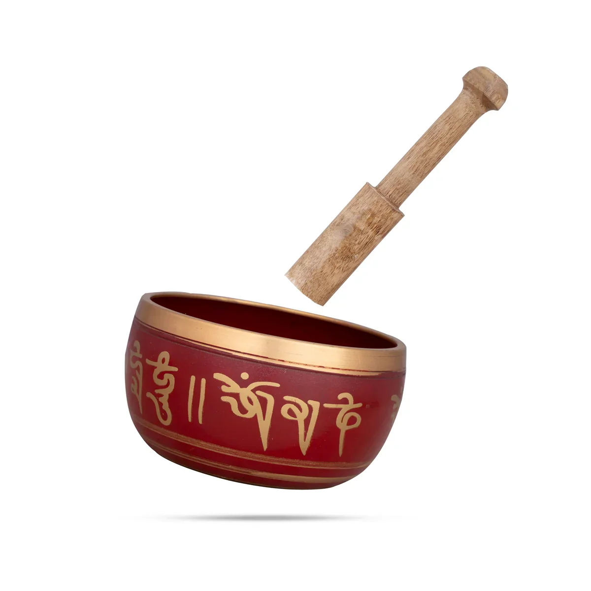 Kasa Om Bowl Enamel with Stick - 2 x 3.8 Inches | Singing Bowl/ Bronze Bowl/ 360 Gms Approx - Image 4