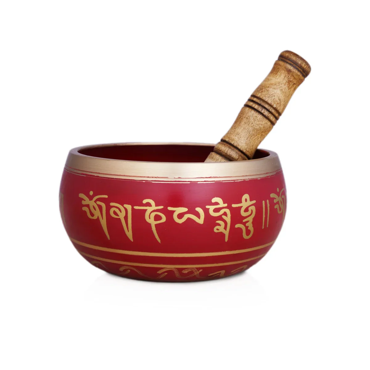 Kasa Om Bowl Enamel with Stick - 2 x 4.8 Inches | Singing Bowl/ Bronze Bowl/ 720 Gms Approx