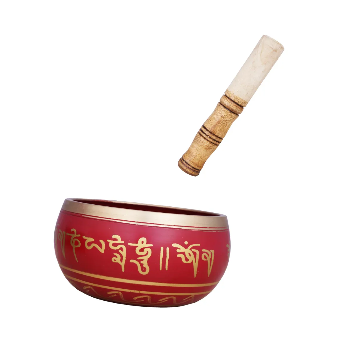 Kasa Om Bowl Enamel with Stick - 2 x 4.8 Inches | Singing Bowl/ Bronze Bowl/ 720 Gms Approx - Image 3