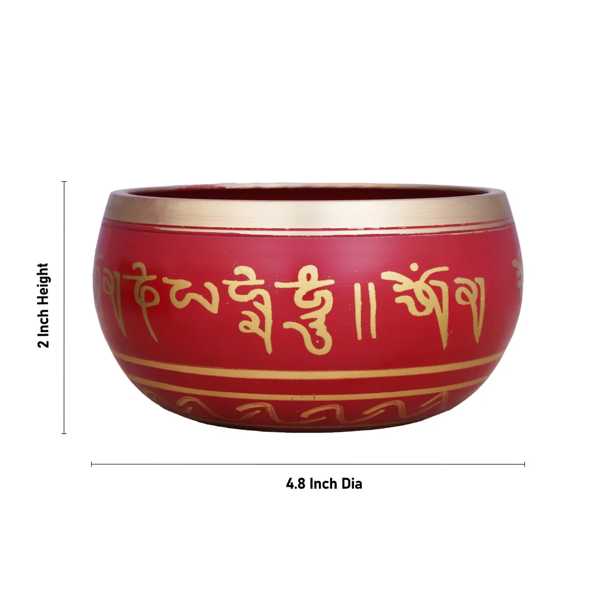 Kasa Om Bowl Enamel with Stick - 2 x 4.8 Inches | Singing Bowl/ Bronze Bowl/ 720 Gms Approx - Image 4