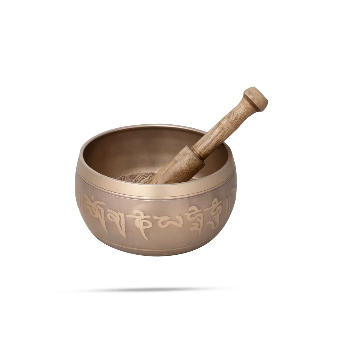 Kasa Om Bowl Enamel with Stick - 2 x 4 Inches | Singing Bowl/ Bronze Bowl/ 520 Gms Approx - Image 2