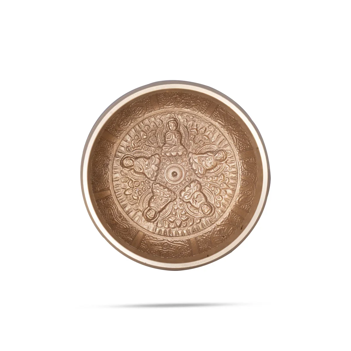 Kasa Om Bowl Enamel with Stick - 2 x 4 Inches | Singing Bowl/ Bronze Bowl/ 520 Gms Approx - Image 3