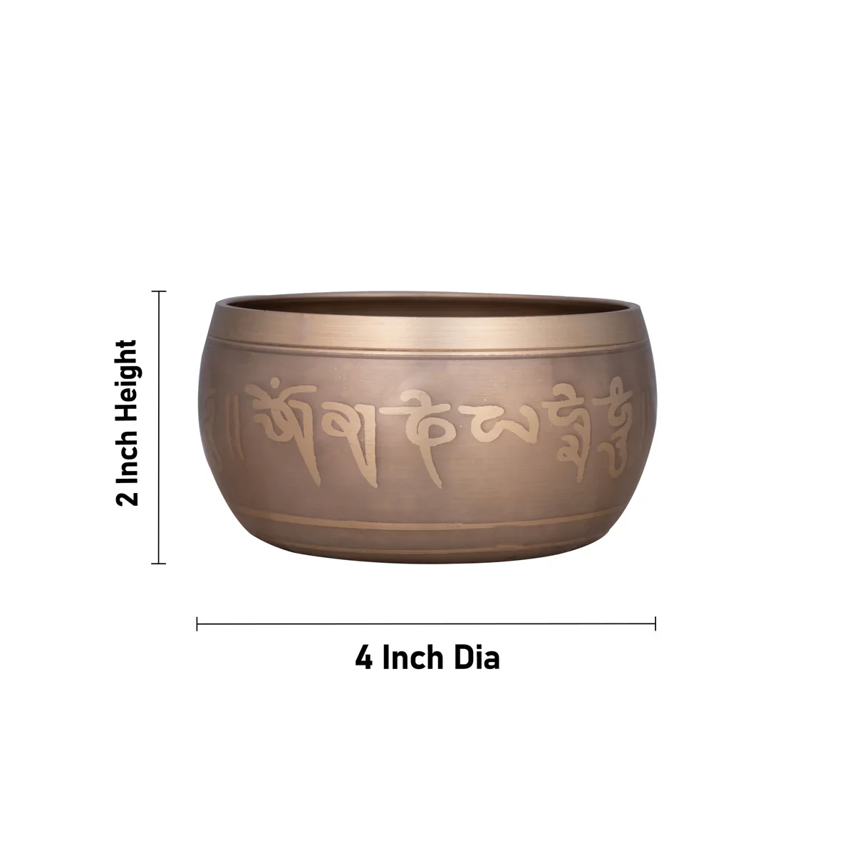 Kasa Om Bowl Enamel with Stick - 2 x 4 Inches | Singing Bowl/ Bronze Bowl/ 520 Gms Approx - Image 5
