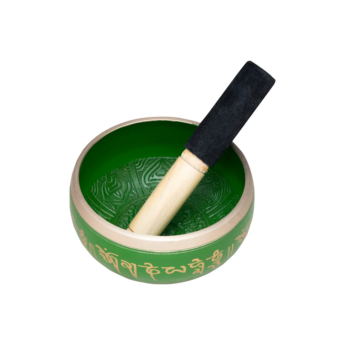Kasa Om Bowl Enamel with Stick - 3 x 5.5 Inches | Singing Bowl/ Bronze Bowl/ 1.020 Kgs Approx - Image 2