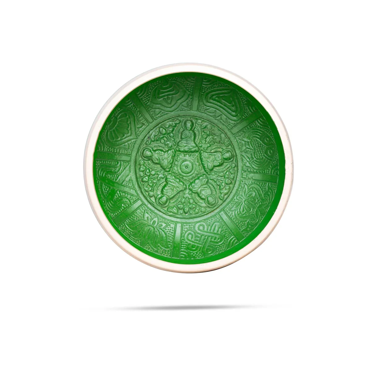Kasa Om Bowl Enamel with Stick - 3 x 5.5 Inches | Singing Bowl/ Bronze Bowl/ 1.020 Kgs Approx - Image 3