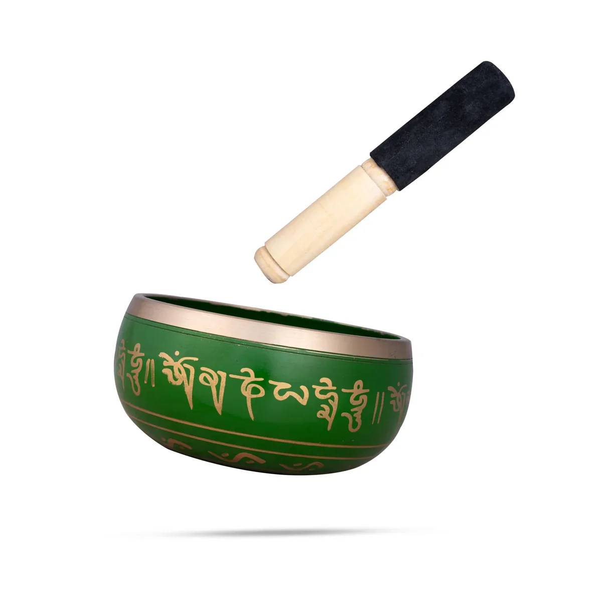 Kasa Om Bowl Enamel with Stick - 3 x 5.5 Inches | Singing Bowl/ Bronze Bowl/ 1.020 Kgs Approx - Image 4
