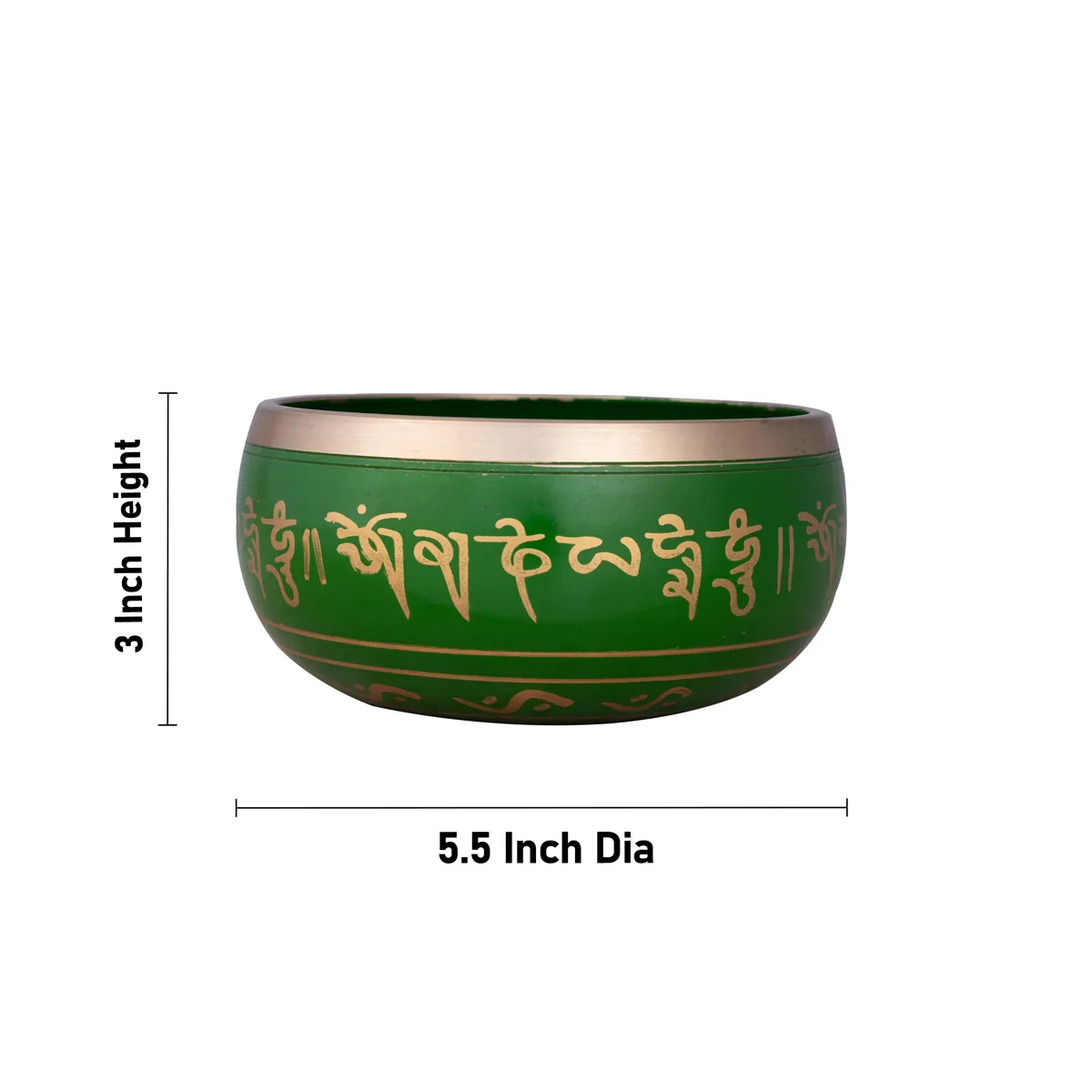 Kasa Om Bowl Enamel with Stick - 3 x 5.5 Inches | Singing Bowl/ Bronze Bowl/ 1.020 Kgs Approx - Image 5