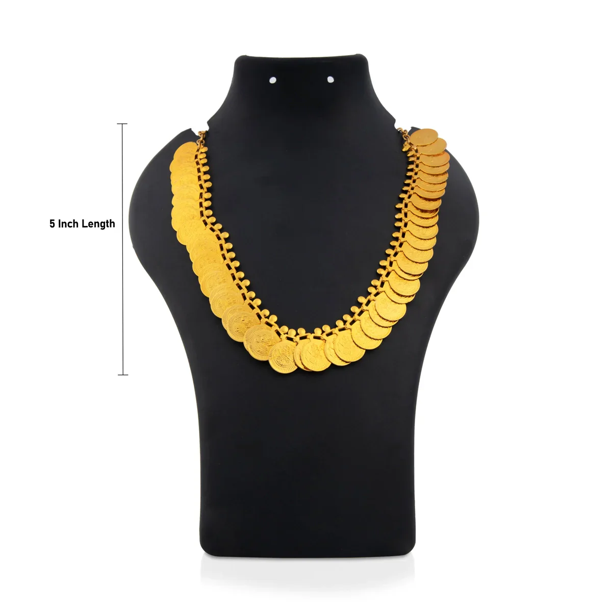 Kasumalai - 5 Inches | Coin Necklace/ Gold Polish Kaasu Malai for Deity - Image 3